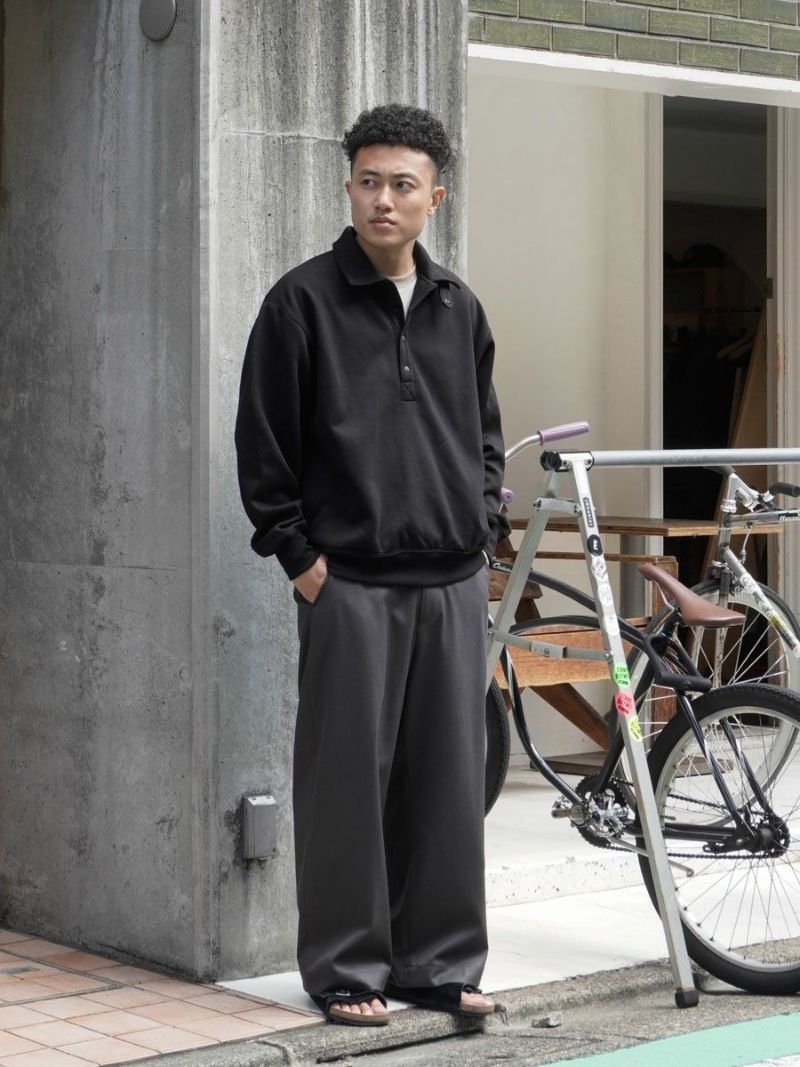 MENS】TECH SWEAT SNAP PULLOVER[BLACK] | 1LDK (ワンエルディーケー