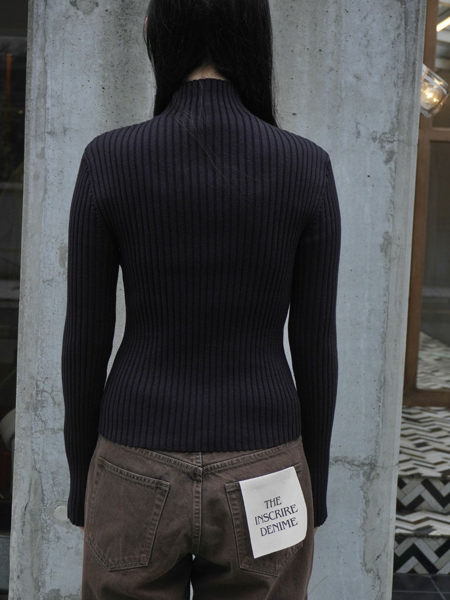 RIBBED HIGH NECK ZIP UP[BLACK] | 1LDK (ワンエルディーケー) 公式サイト