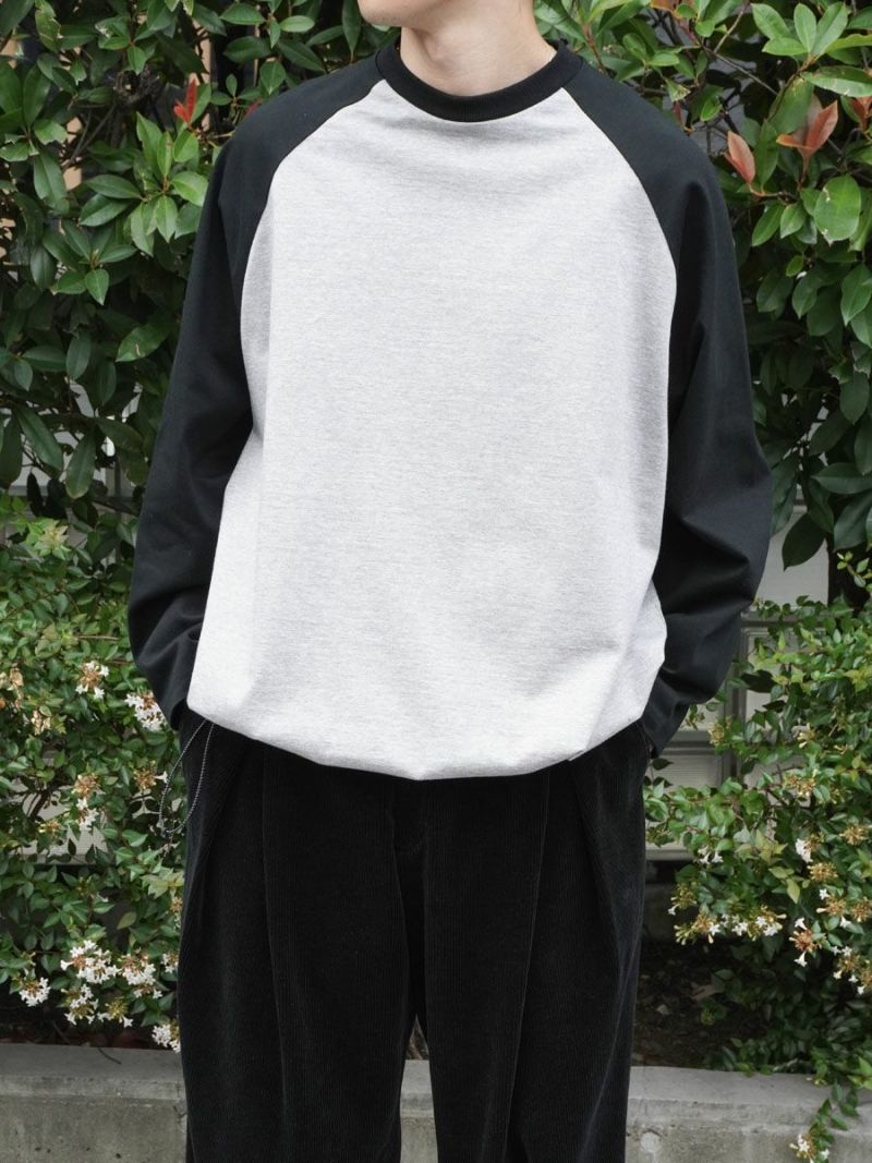 トップス balloon raglan long sleeve T-shirt BALLOON RAGLAN LONG SLEEVE T SHIRT[GRAY×BLACK] | 1LDK (ワンエル