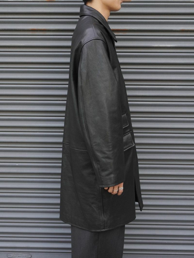 Leather Balmacaan Coat[BLACK] | 1LDK (ワンエルディーケー) 公式サイト
