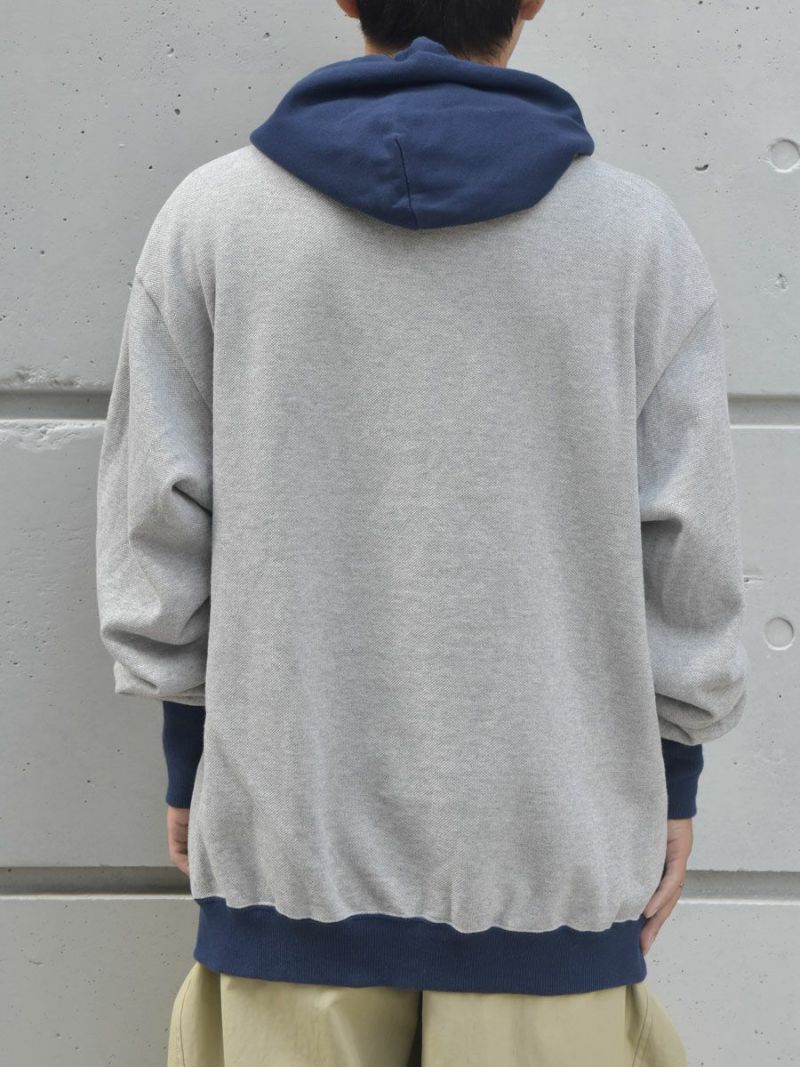 HEAVY KANOKO BLOCK HOODIE[HEATHER GREY] | 1LDK (ワンエルディーケー