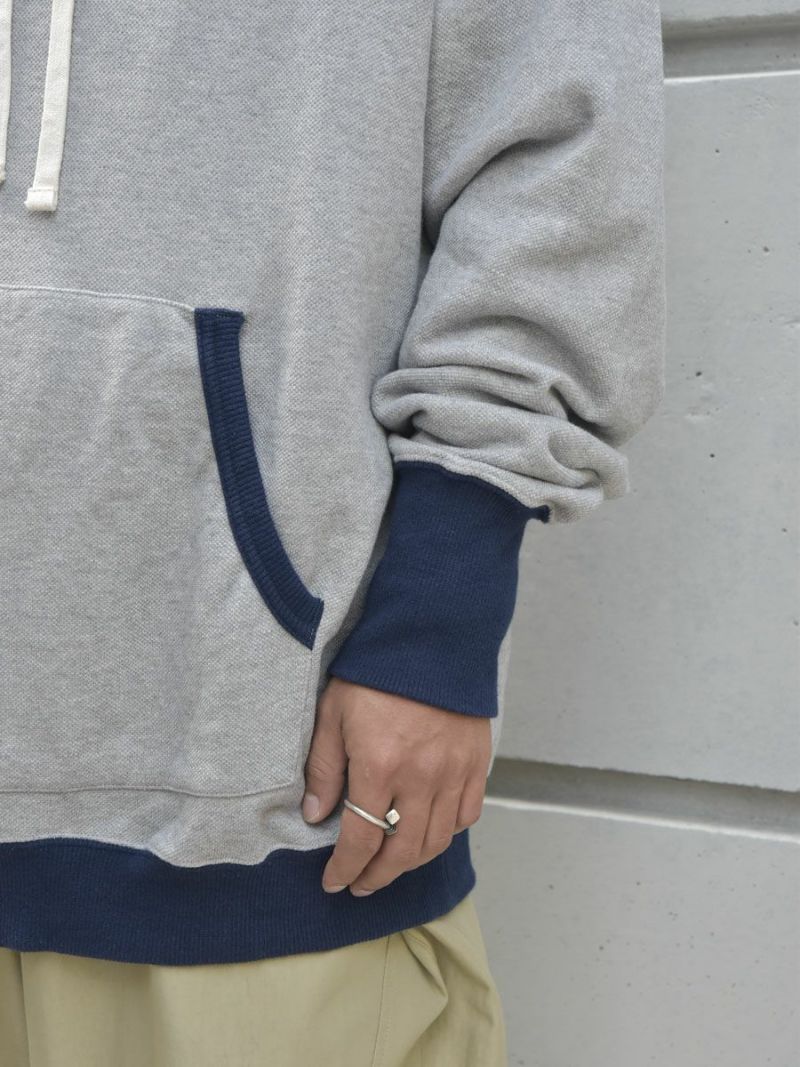HEAVY KANOKO BLOCK HOODIE[HEATHER GREY] | 1LDK (ワンエルディーケー