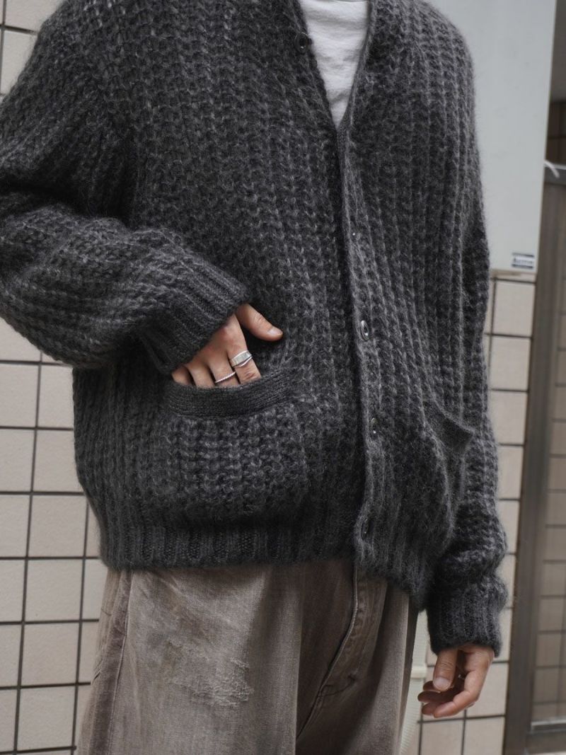Mohair Silk Big Rib Cardigan[DARK KHAKI] | 1LDK (ワンエルディー