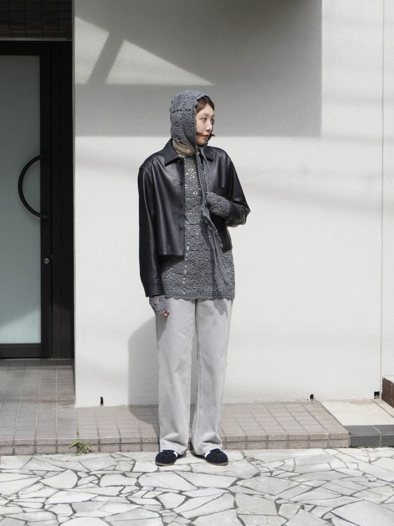 Cashmere blend fleur lace tops[GRAY] | 1LDK (ワンエルディーケー