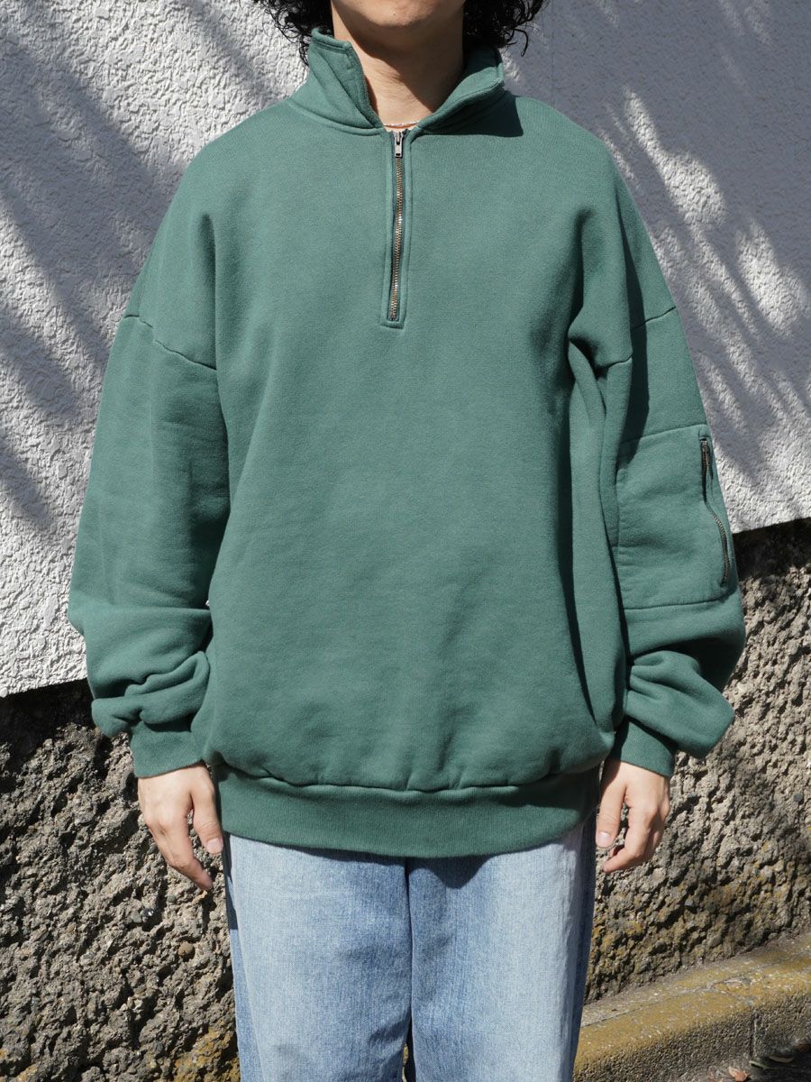 PIGMENT DYED ZIP SWEATSHIRT[GREEN] | 1LDK (ワンエルディーケー