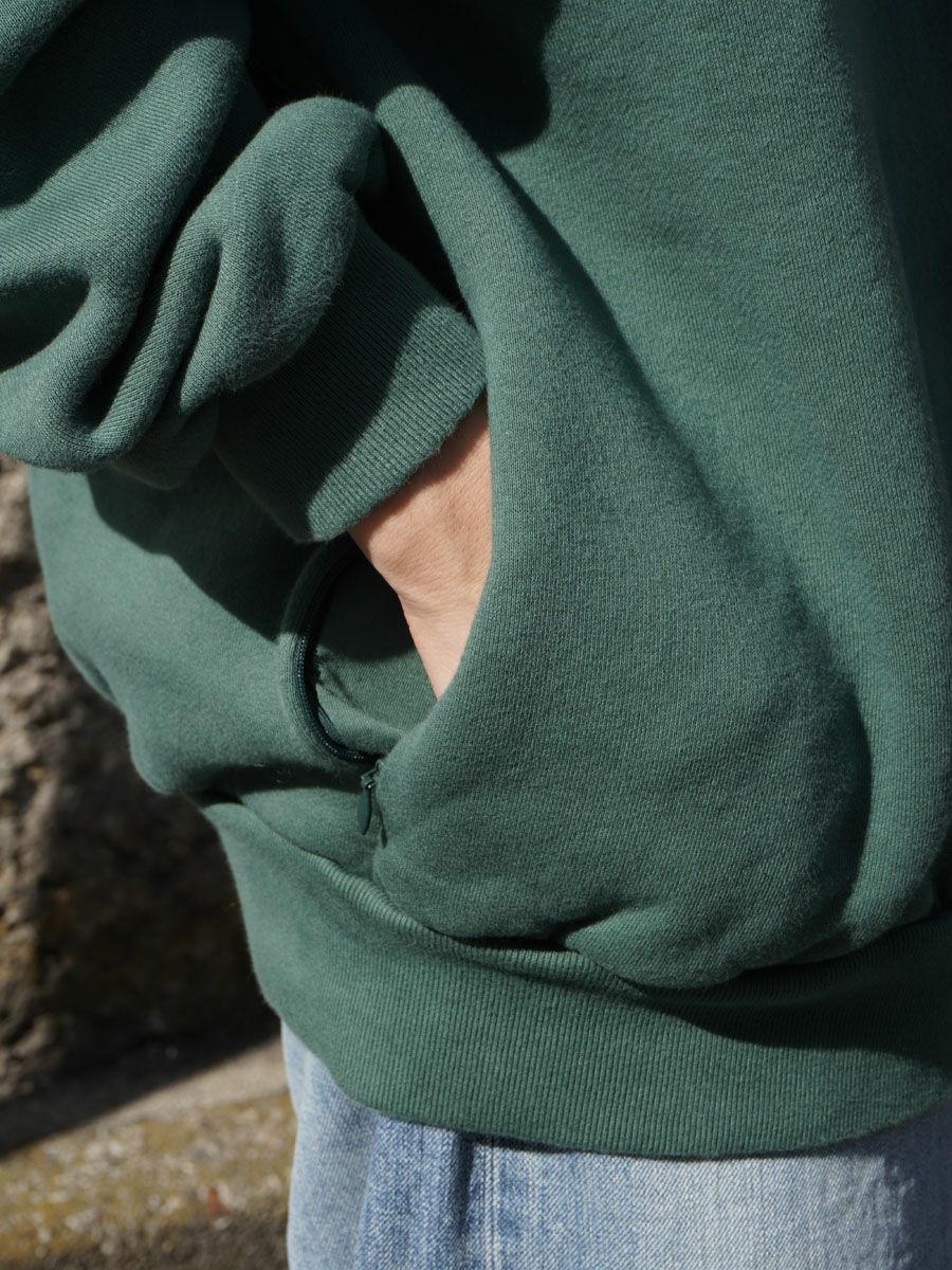 PIGMENT DYED ZIP SWEATSHIRT[GREEN] | 1LDK (ワンエルディーケー
