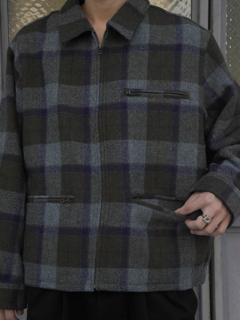 REFINE-WOOL CHK DRIZZLER[OLIVE CHECK] | 1LDK (ワンエルディーケー