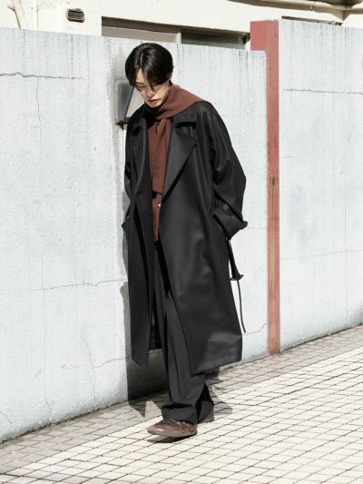 OVERSIZED DOUBLE BREASTED COAT[BLACK] | 1LDK (ワンエルディーケー