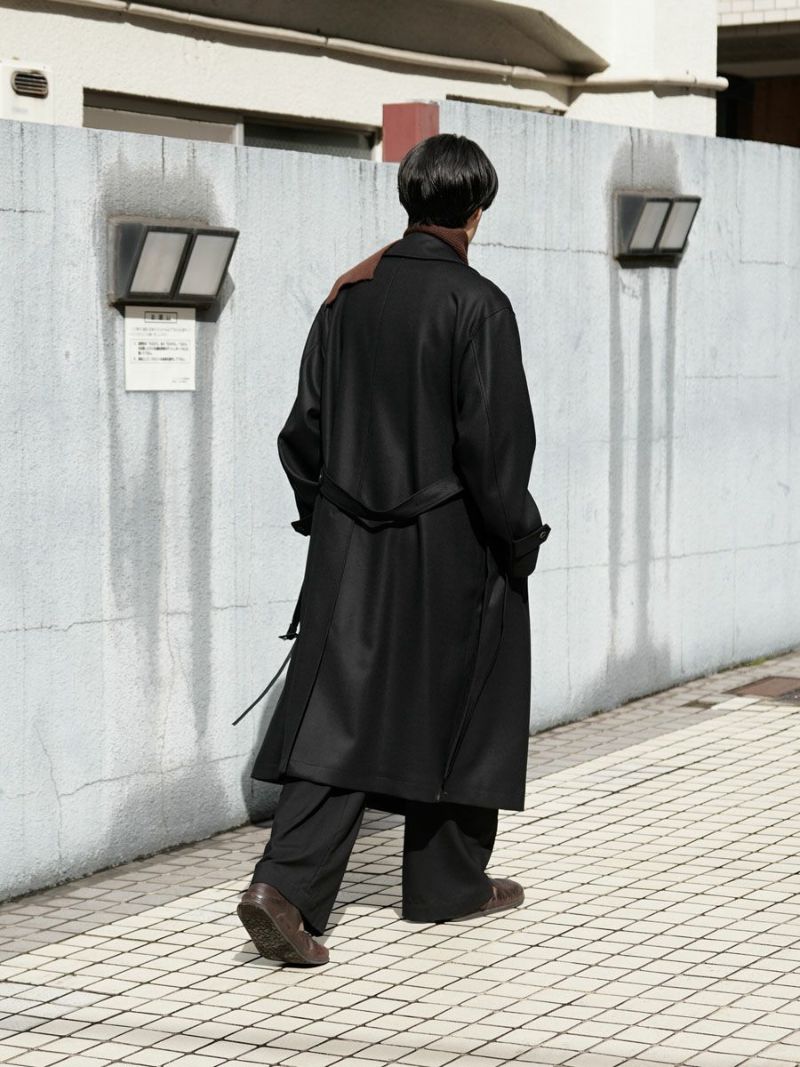 OVERSIZED DOUBLE BREASTED COAT[BLACK] | 1LDK (ワンエルディーケー