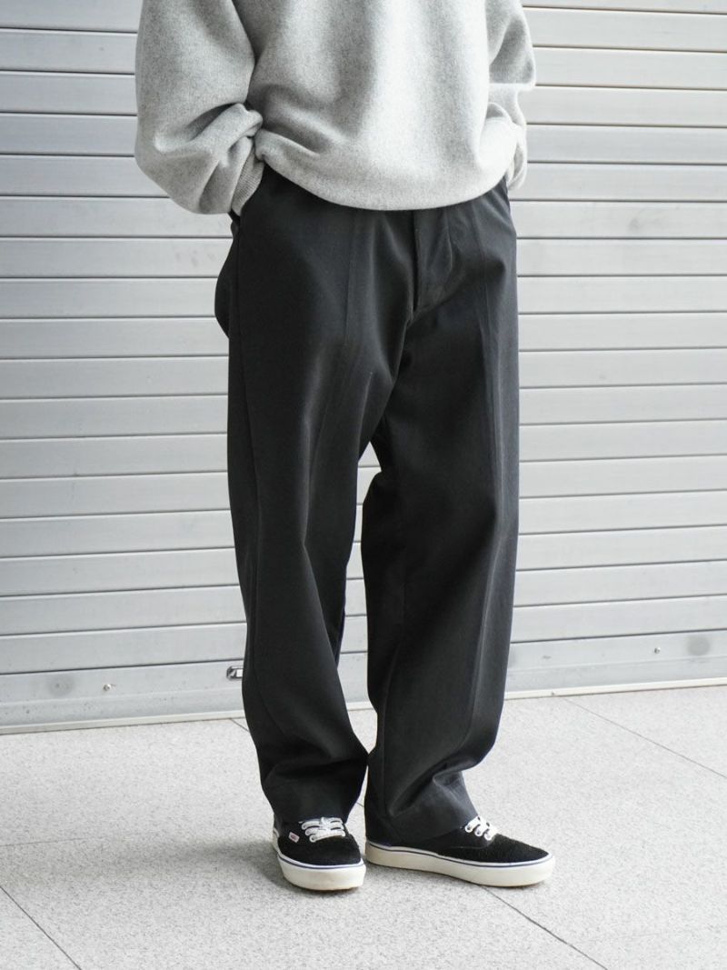 Cotton Drill Wide Military Khakis[Black] | 1LDK (ワンエルディー
