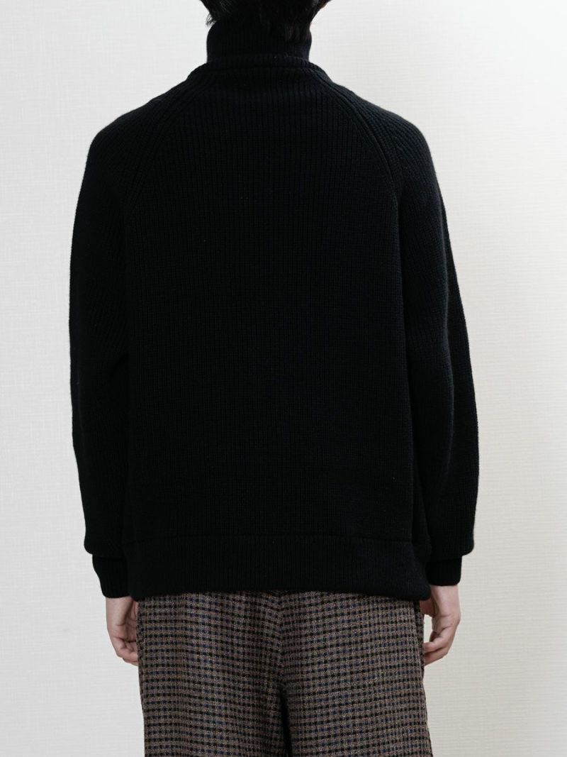 THE RERACE ブラックカシミヤ シルクドライバーズニット RERACS