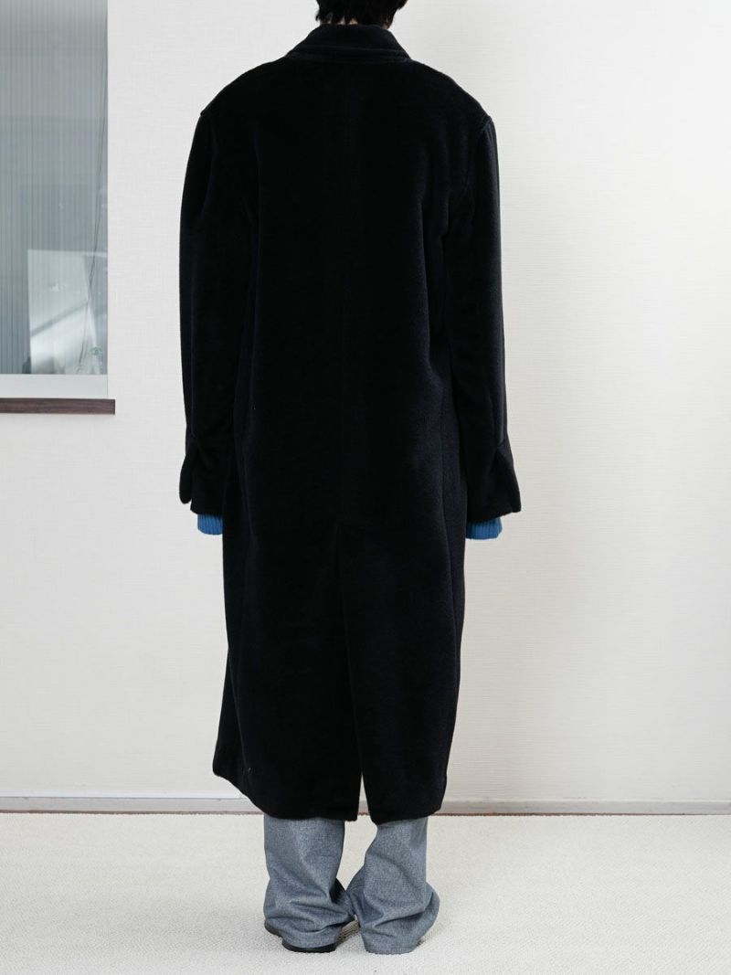 VANLEY LONG DOUBLE BREASTED ALPACA WOOL COAT[BLACK] | 1LDK (ワン