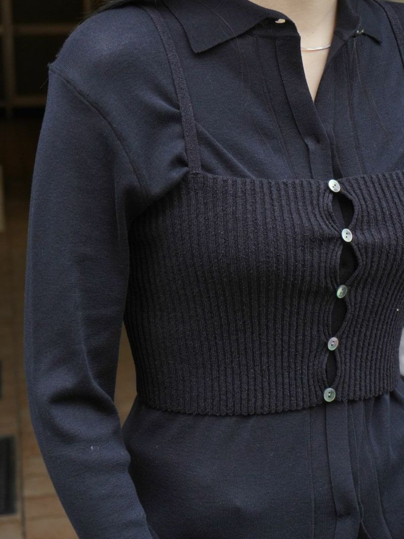 RIB KNIT BUSTIER[BLACK] | 1LDK (ワンエルディーケー) 公式サイト