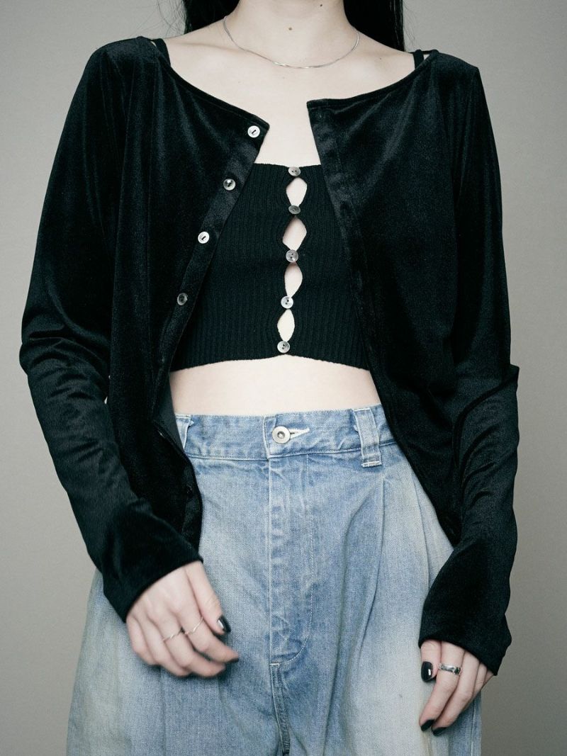 RIB KNIT BUSTIER[BLACK] | 1LDK (ワンエルディーケー) 公式サイト