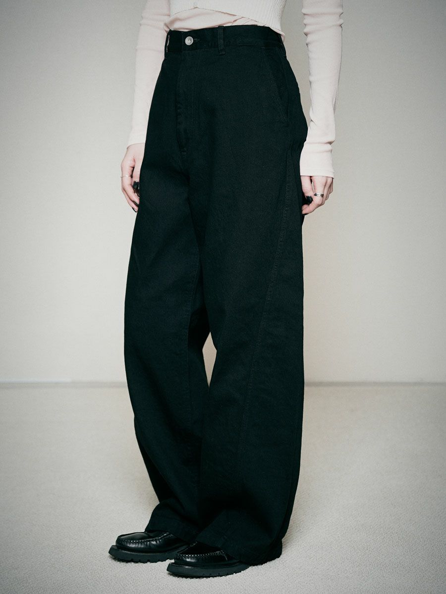 DENIM CURVE PANTS[BLACK] | 1LDK (ワンエルディーケー) 公式サイト