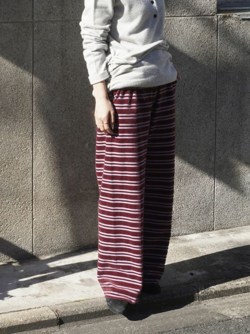 パンツ PHEENY/VELVET BORDER WIDE PANTS Velvet border wide pants-ベルベットボーダーワイドパンツ-PHEENY