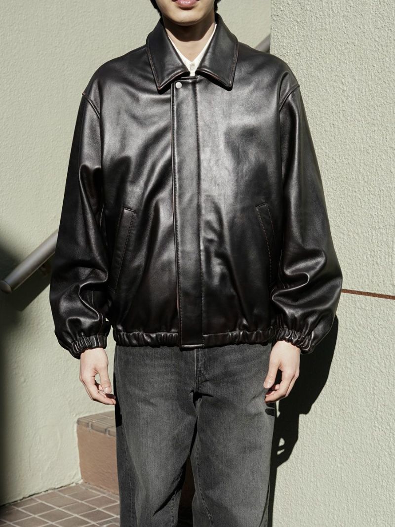 SHEEP LEATHER ZIP SHORT JACKET[DARK BROWN] | 1LDK (ワンエルディー