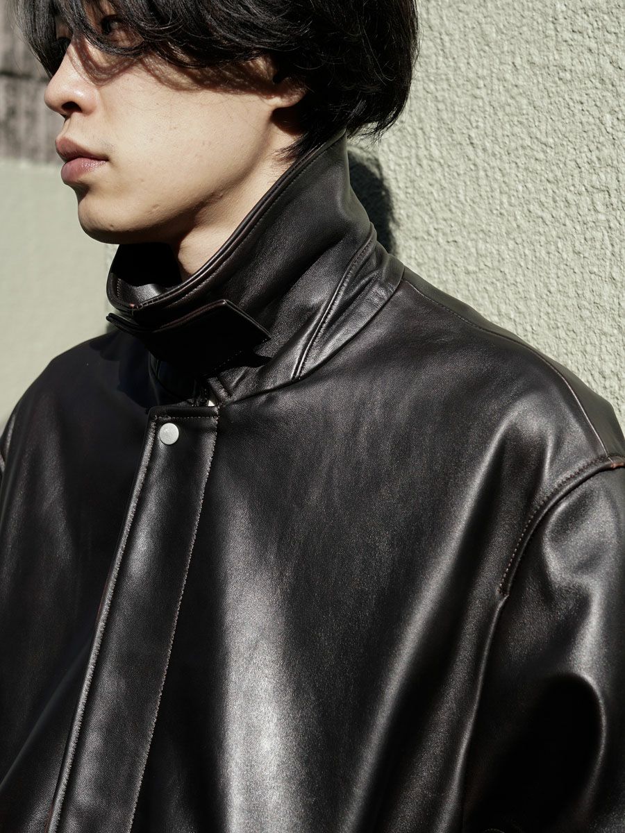 SHEEP LEATHER ZIP SHORT JACKET[DARK BROWN] | 1LDK (ワンエルディー