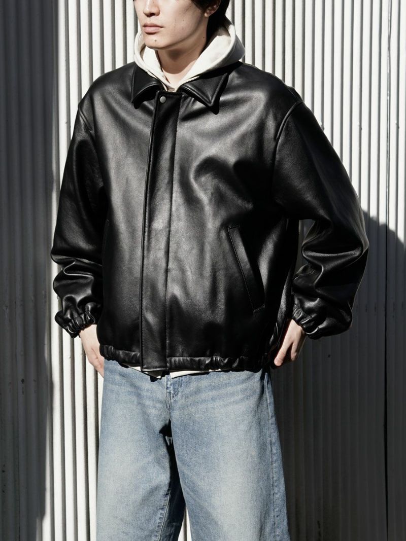 ジャケット・アウター grunge sheep leather short jacket punk SHEEP LEATHER ZIP SHORT JACKET[BLACK] | 1LDK (ワンエルディーケー