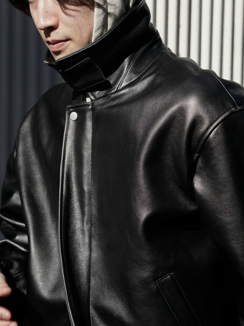 SHEEP LEATHER ZIP SHORT JACKET[BLACK] | 1LDK (ワンエルディーケー