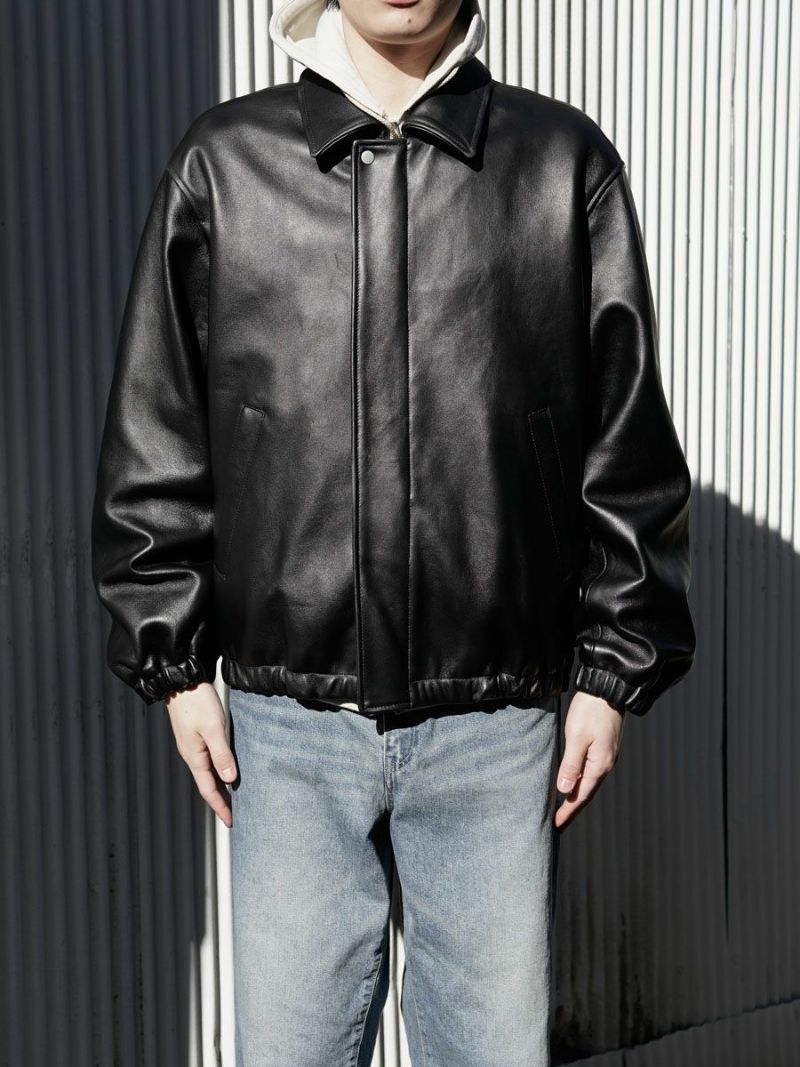 SHEEP LEATHER ZIP SHORT JACKET[BLACK] | 1LDK (ワンエルディーケー