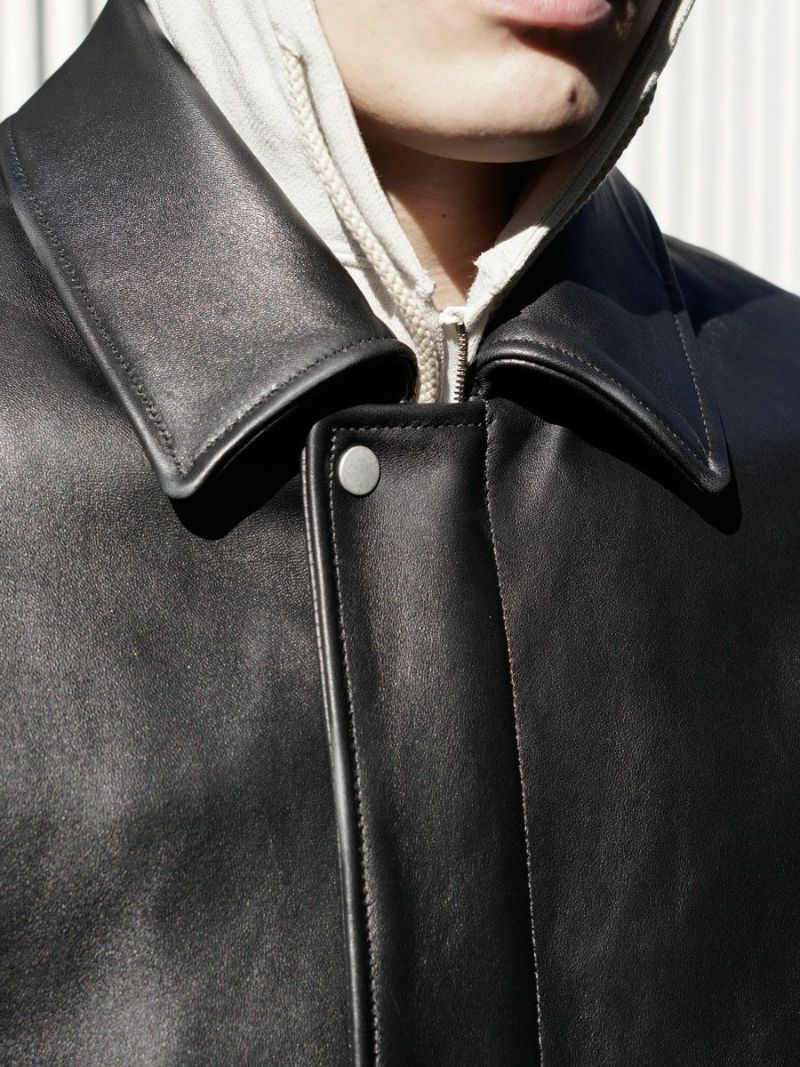 SHEEP LEATHER ZIP SHORT JACKET[BLACK] | 1LDK (ワンエルディーケー