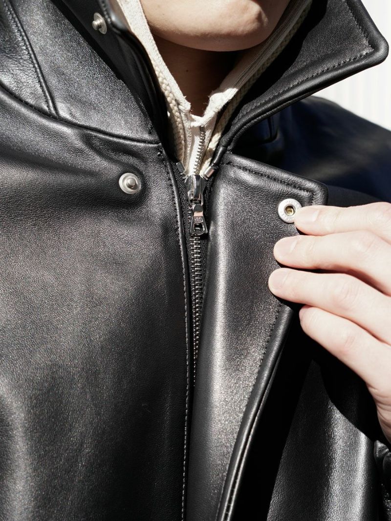 SHEEP LEATHER ZIP SHORT JACKET[BLACK] | 1LDK (ワンエルディーケー