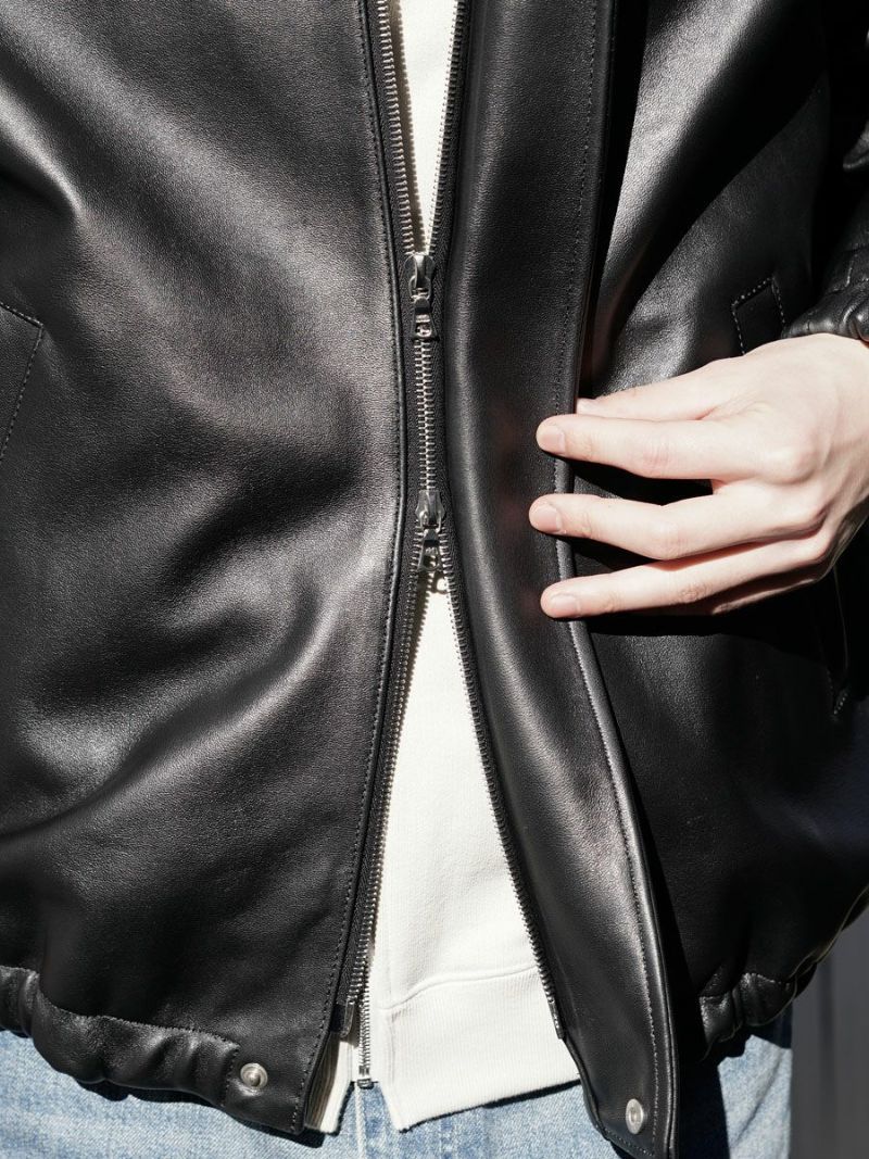 SHEEP LEATHER ZIP SHORT JACKET[BLACK] | 1LDK (ワンエルディーケー