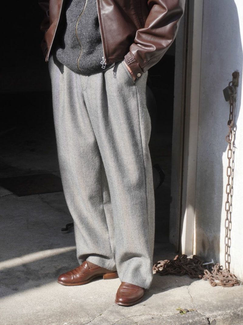 N.N.Z. TROUSERS W[GRAY HERRINGBONE] | 1LDK (ワンエルディーケー