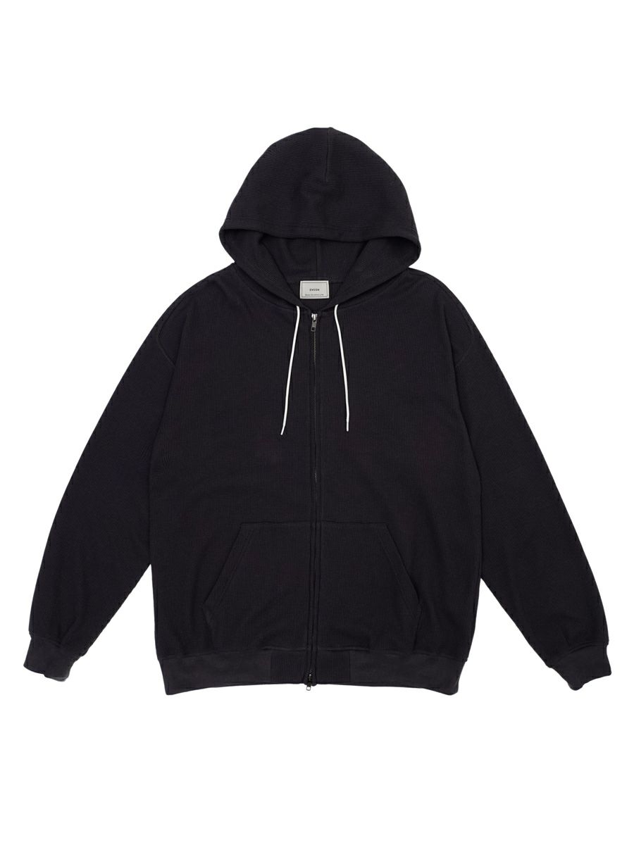 BKGK フーディー　L ブラック WAFFLE ZIP HOODIE[CHARCOAL] | 1LDK (ワンエルディーケー) 公式サイト