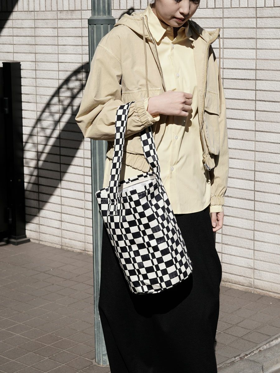 Checkered Bucket Tote Bag[NAVY] | 1LDK (ワンエルディーケー) 公式サイト