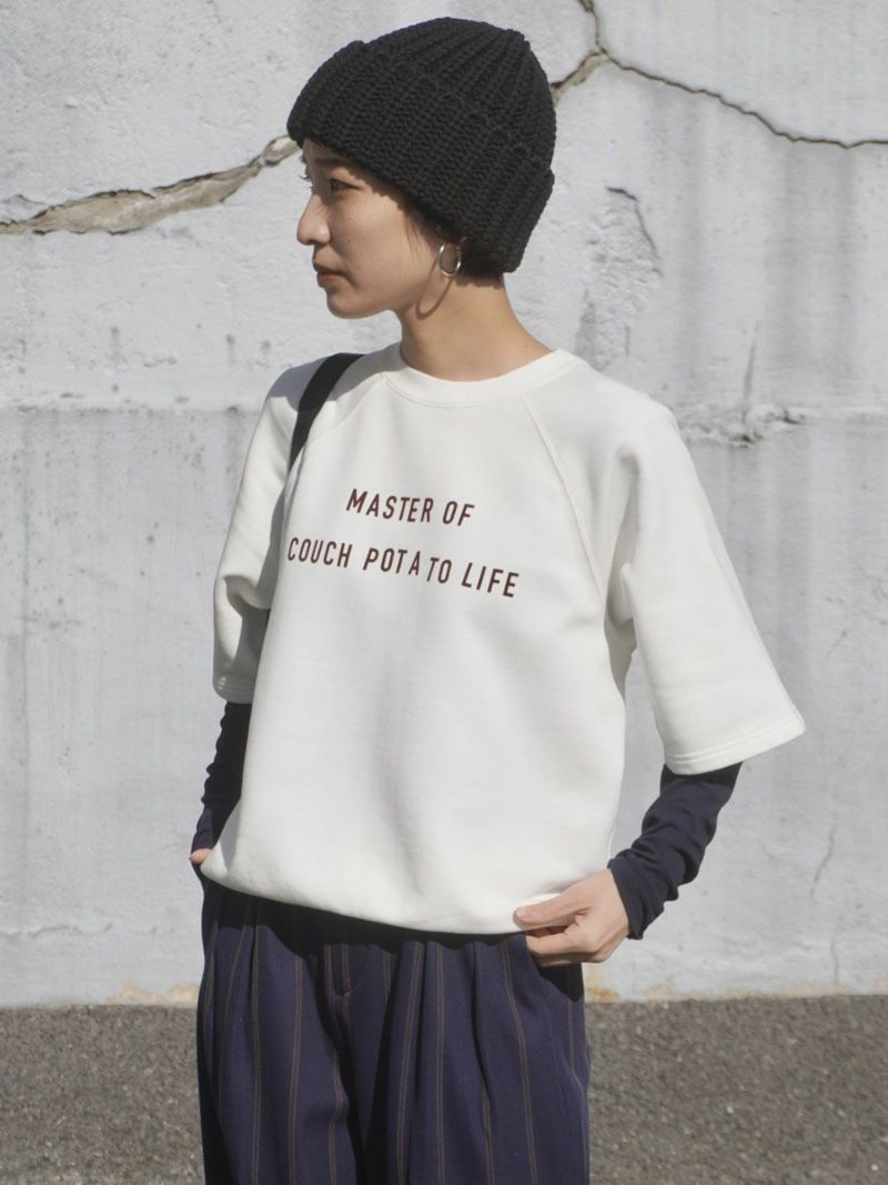 Flocked Athleisure S/S Sweatshirt [WHITE] | 1LDK (ワンエルディー
