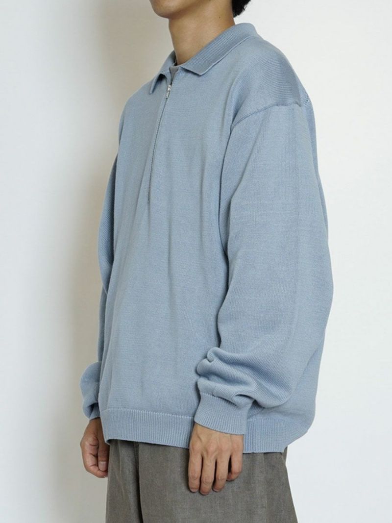 COTTON KNIT HALF ZIP[L.BLUE] | 1LDK (ワンエルディーケー) 公式サイト