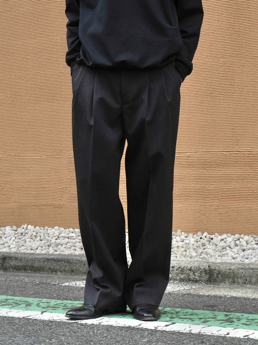 THE SLACKS BELTED 2 TUCK[TOP GRAY] | 1LDK (ワンエルディーケー