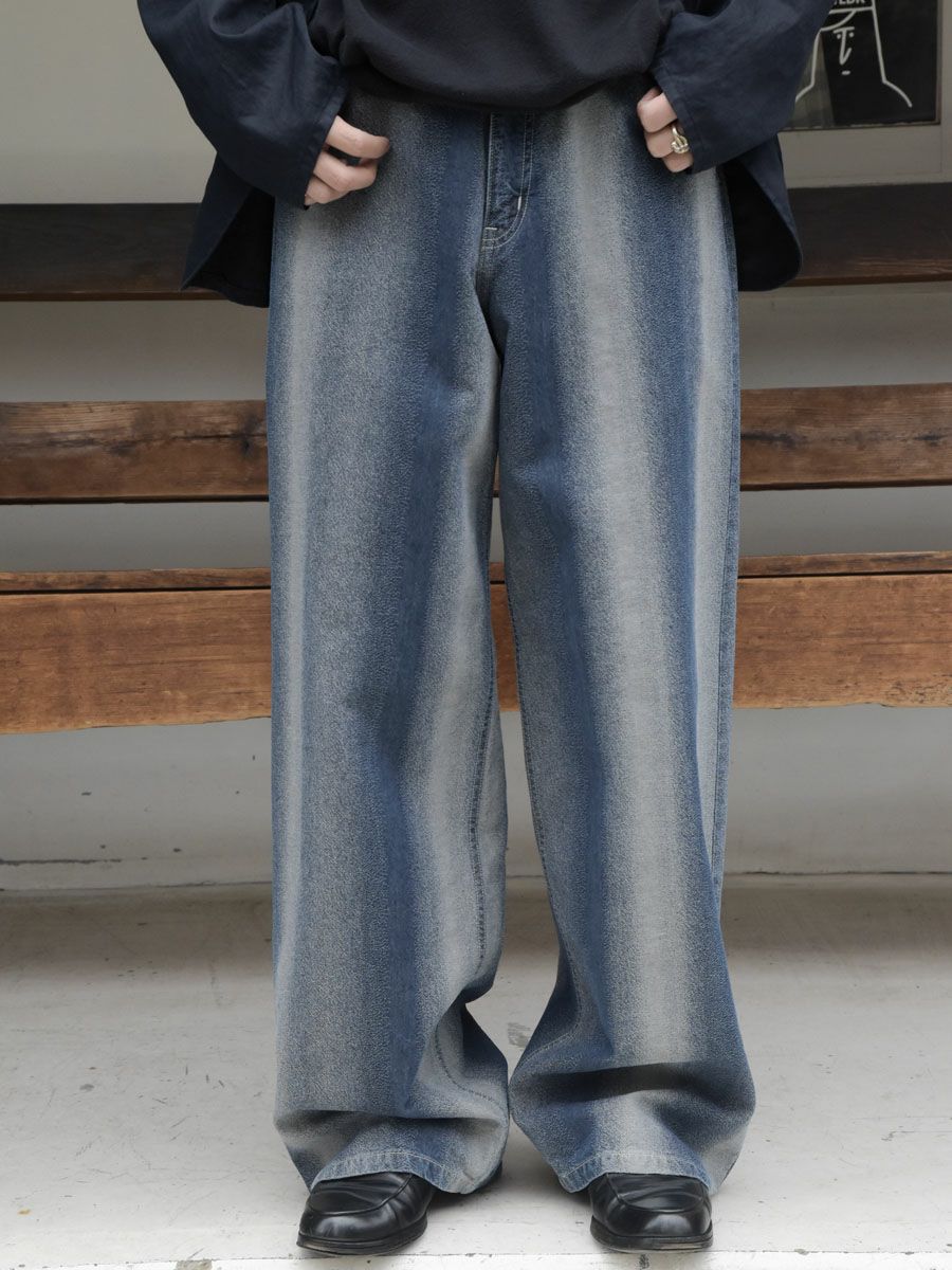 GRADATION DENIM PANTS (BAGGY)[SAX] | 1LDK (ワンエルディーケー